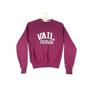 Champion Reverse Weave  Sweatshirt Vail Small‎ Colorado Y2K Maroon Red